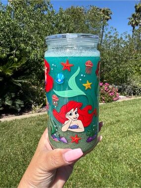 Ariel The Little Mermaid ocean snow globe Tumbler 16oz comes